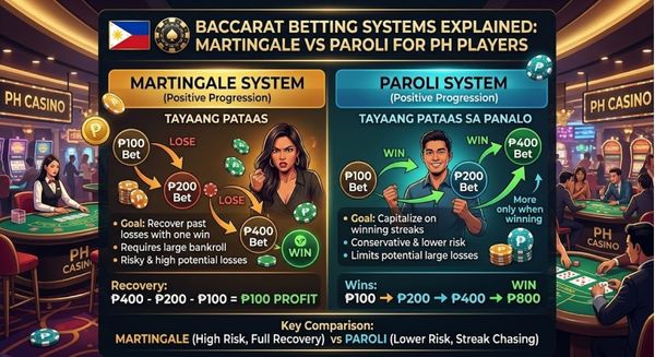 Baccarat Betting Systems Explained: Martingale vs Paroli for PH Players